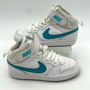 Nike Court Borough Mid 2 GS CD7782-117 Sneaker Kids 3.5 Y White Leather Shoes